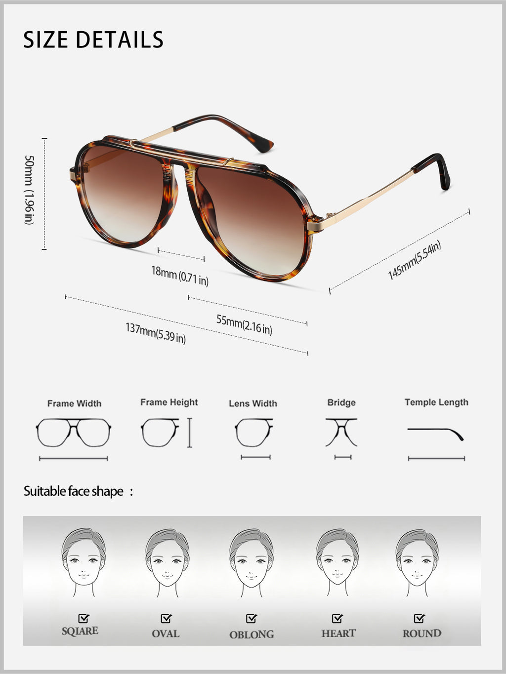 KIMORN Oversized 70s Aviator Sunglasses for Women