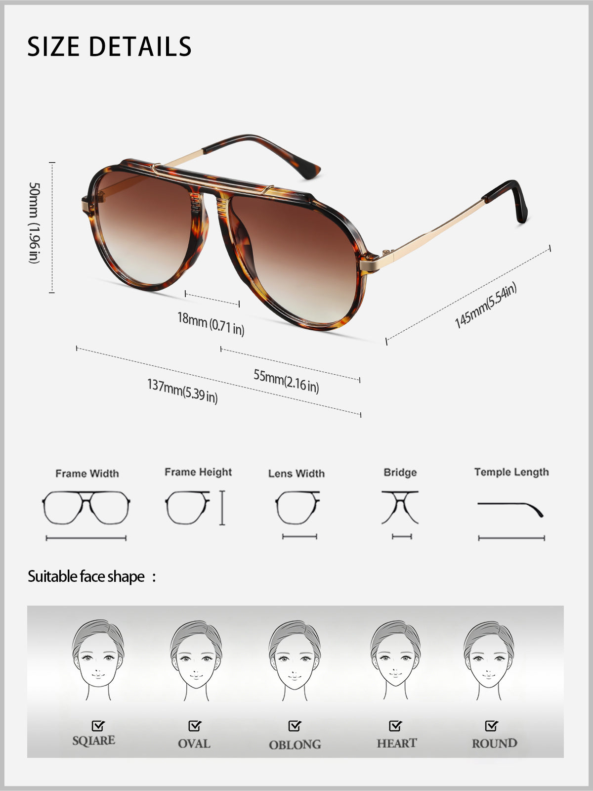 KIMORN Oversized 70s Aviator Sunglasses for Women