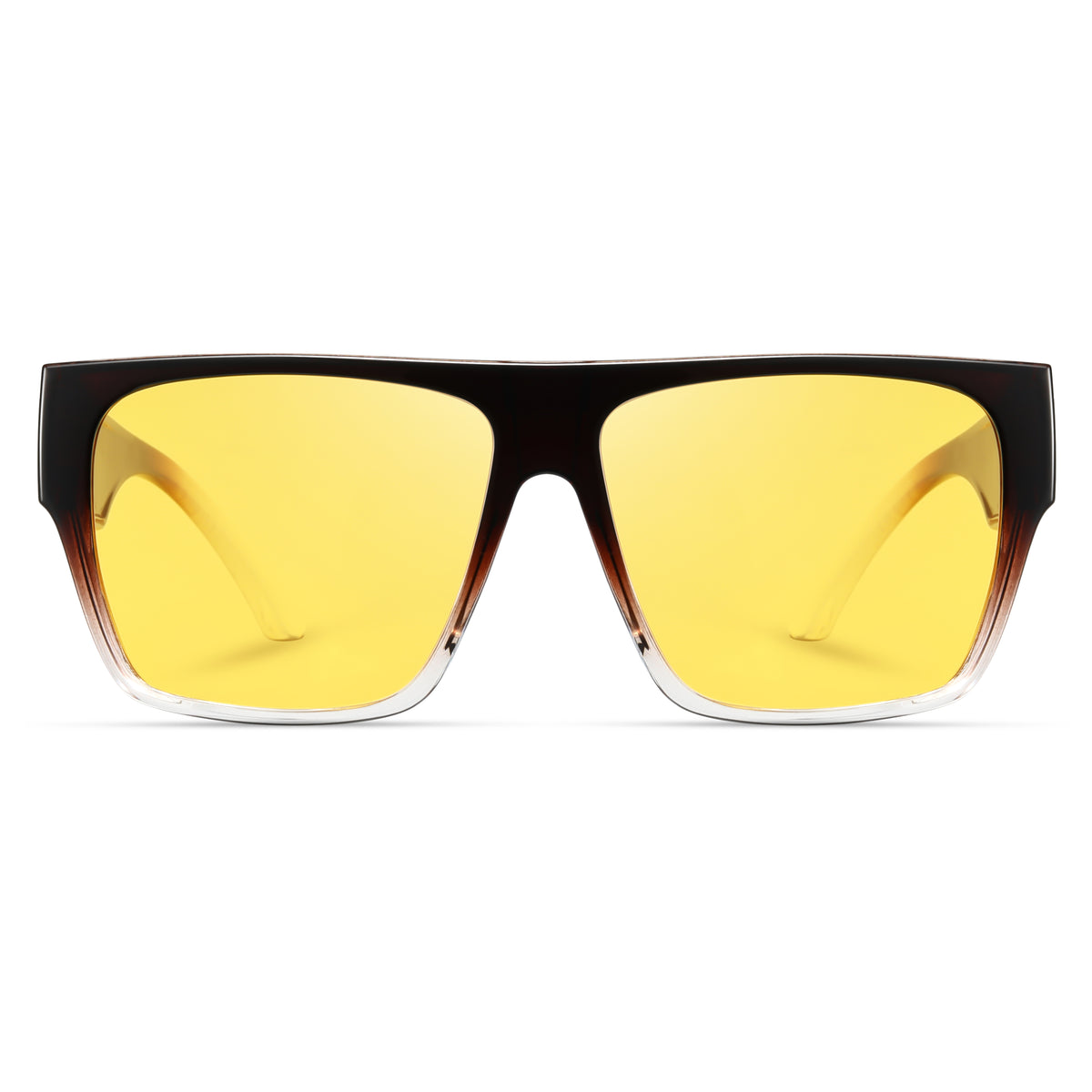 Oversized Square Fit-Over Glasses with Yellow Lenses
