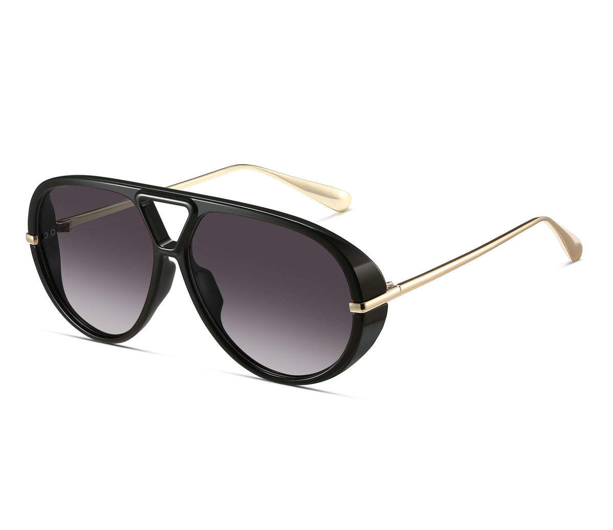 Double-Bridge Aviator Sunglasses