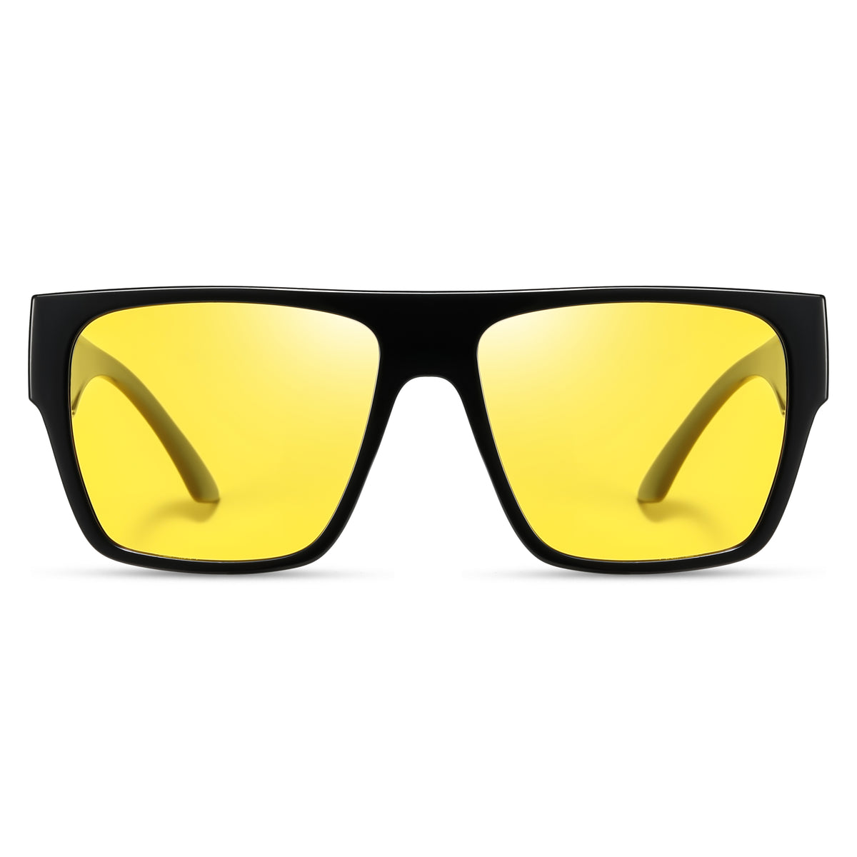 Oversized Square Fit-Over Glasses with Yellow Lenses
