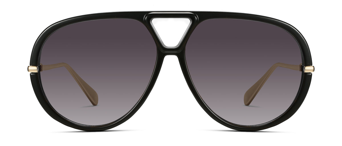 Double-Bridge Aviator Sunglasses