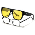 Oversized Square Fit-Over Glasses with Yellow Lenses