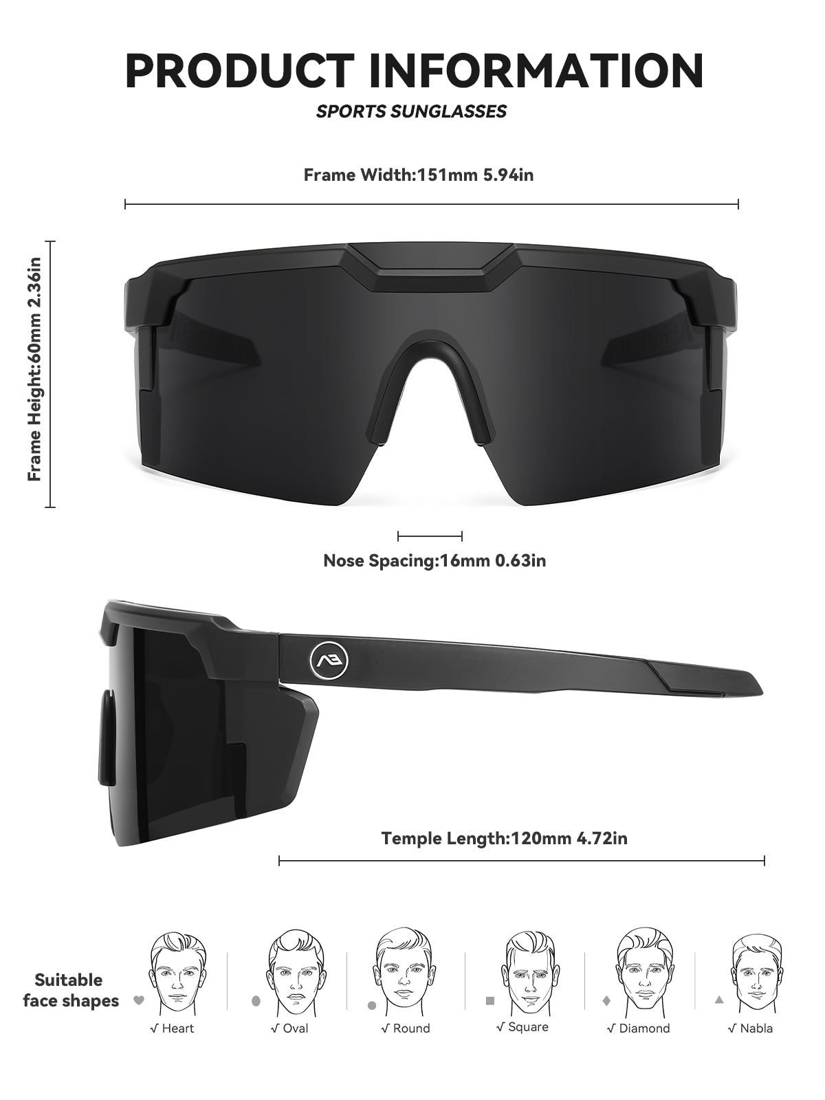 KIMORN Z87 Polarized Wraparound Sports Sunglasses