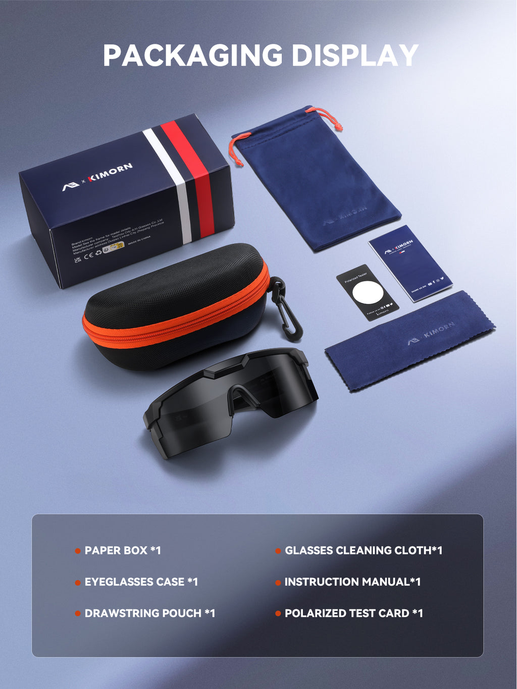 KIMORN Z87 Polarized Wraparound Sports Sunglasses