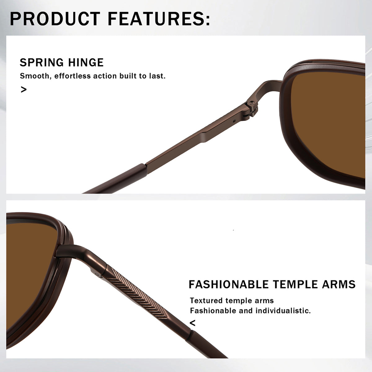 kimorn Tangle Free Polarized Aviator Sunglasses for Women Retro Square Metal Frame, UV400 Protection, Driving & Beach Shades