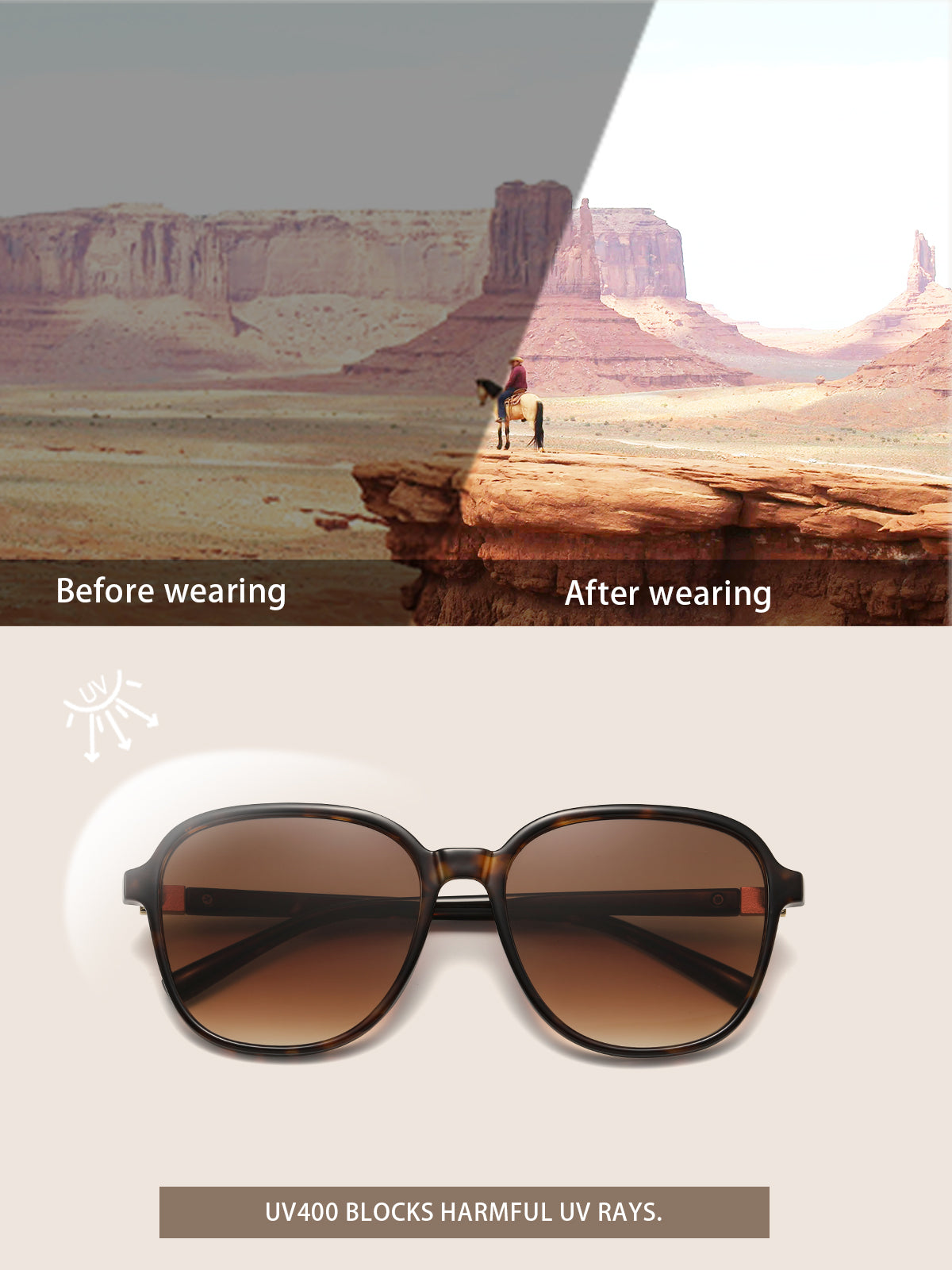 KIMORN Oversized Gradient Sunglasses for Women