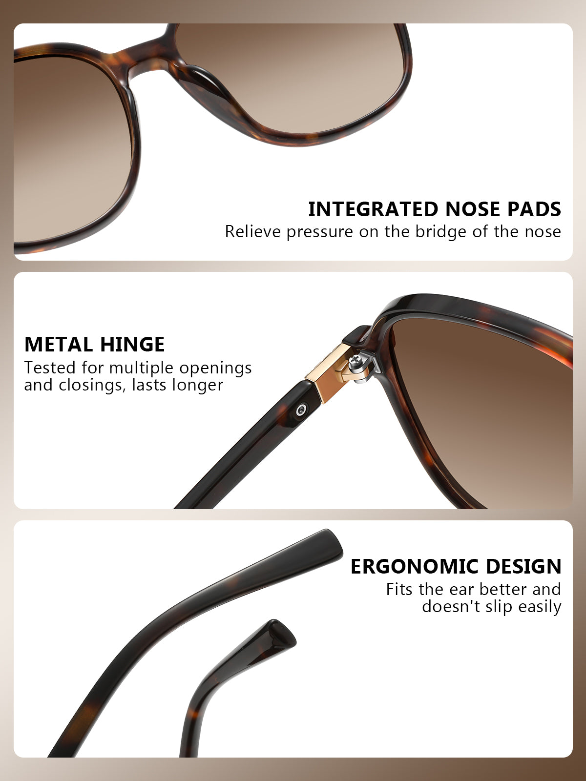 KIMORN Oversized Gradient Sunglasses for Women