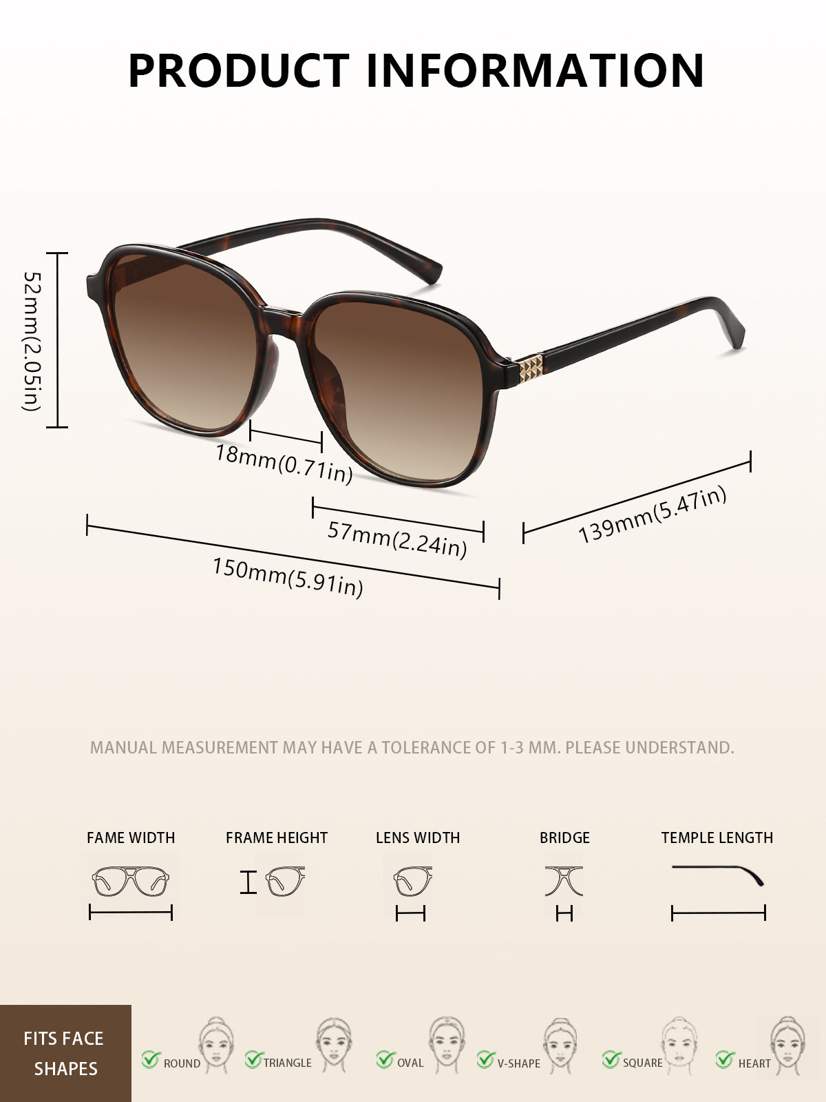 KIMORN Oversized Gradient Sunglasses for Women
