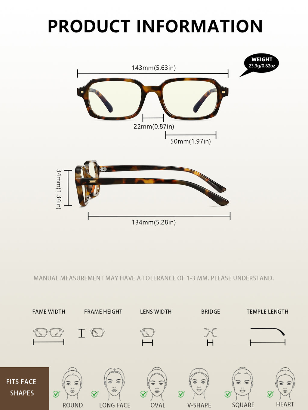 KIMORN Women's Rectangle Blue Light Blocking Glasses