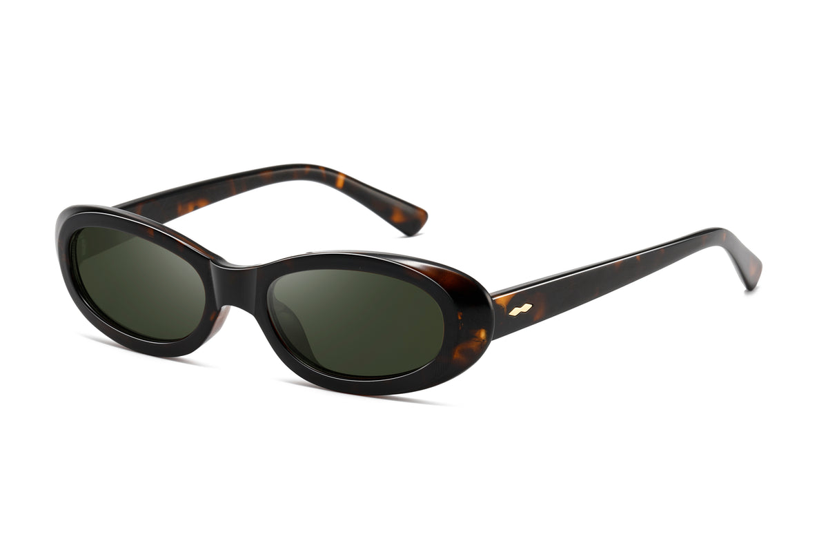 Retro Narrow Oval Sunglasses