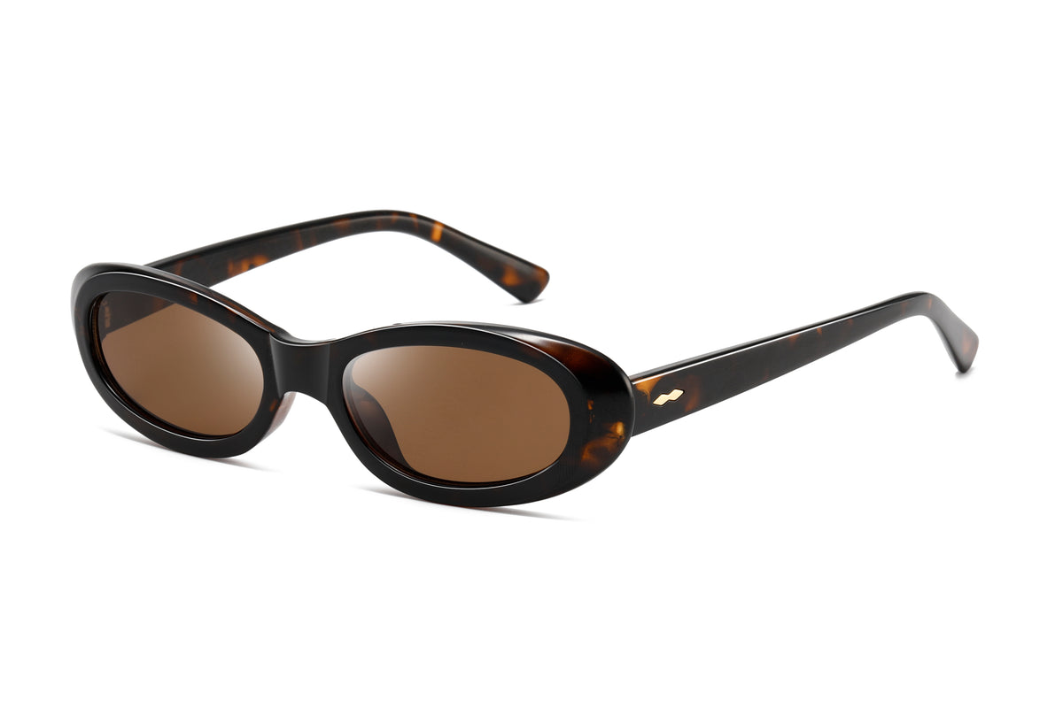 Retro Narrow Oval Sunglasses