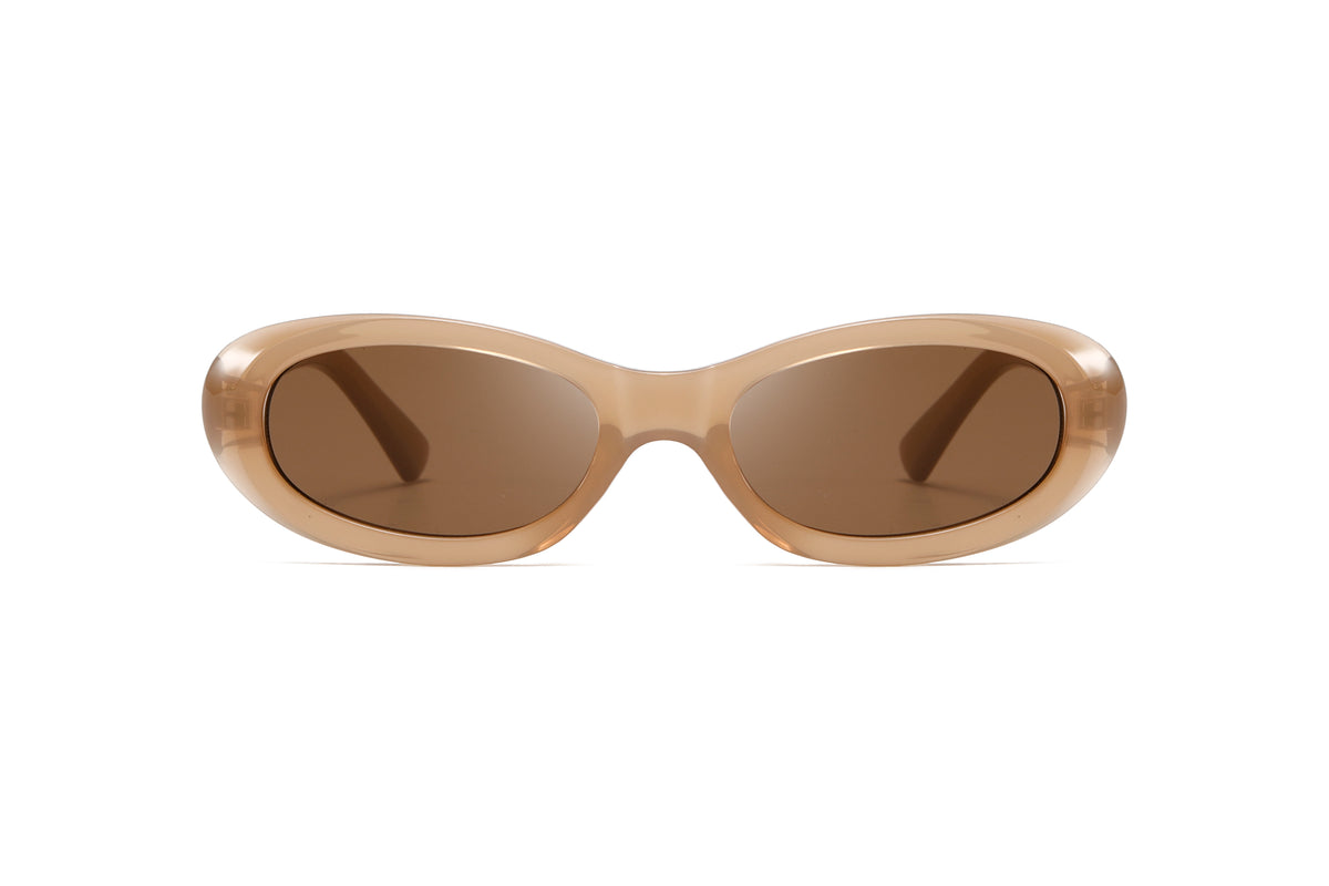 Retro Narrow Oval Sunglasses