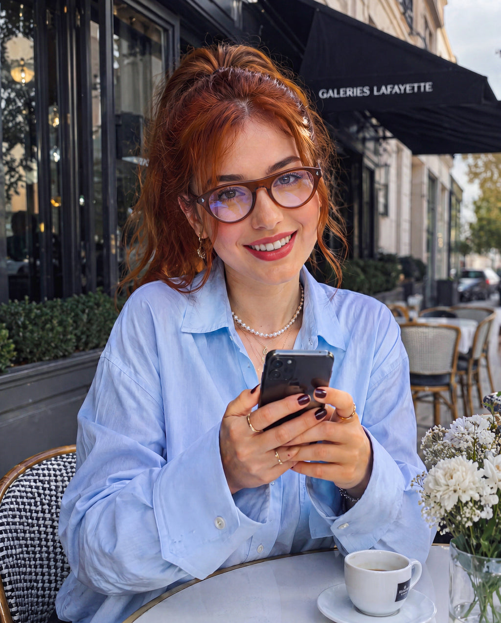 Cat-eye frame Anti-blue light glasses